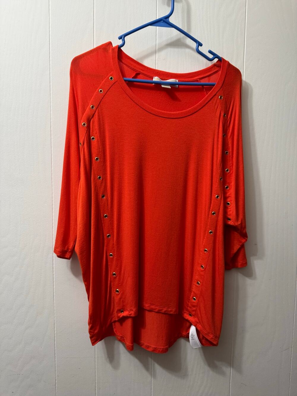 MICHAEL KORS Women's Large Top Short Sleeve Bright Orange size Medium